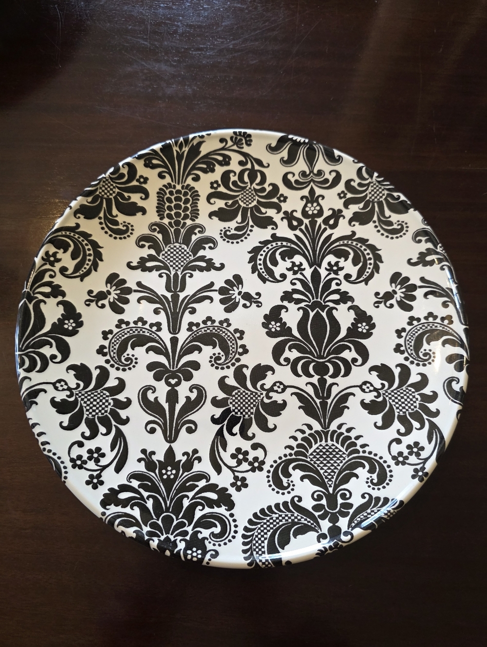 Stafford Black and White Damask Dinner Plate Set Of 3